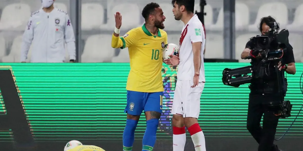 Carlos Augusto Zambrano tuvo un fuerte altercado con Neymar Jr. en su partido de Eliminatorias Qatar 2022.