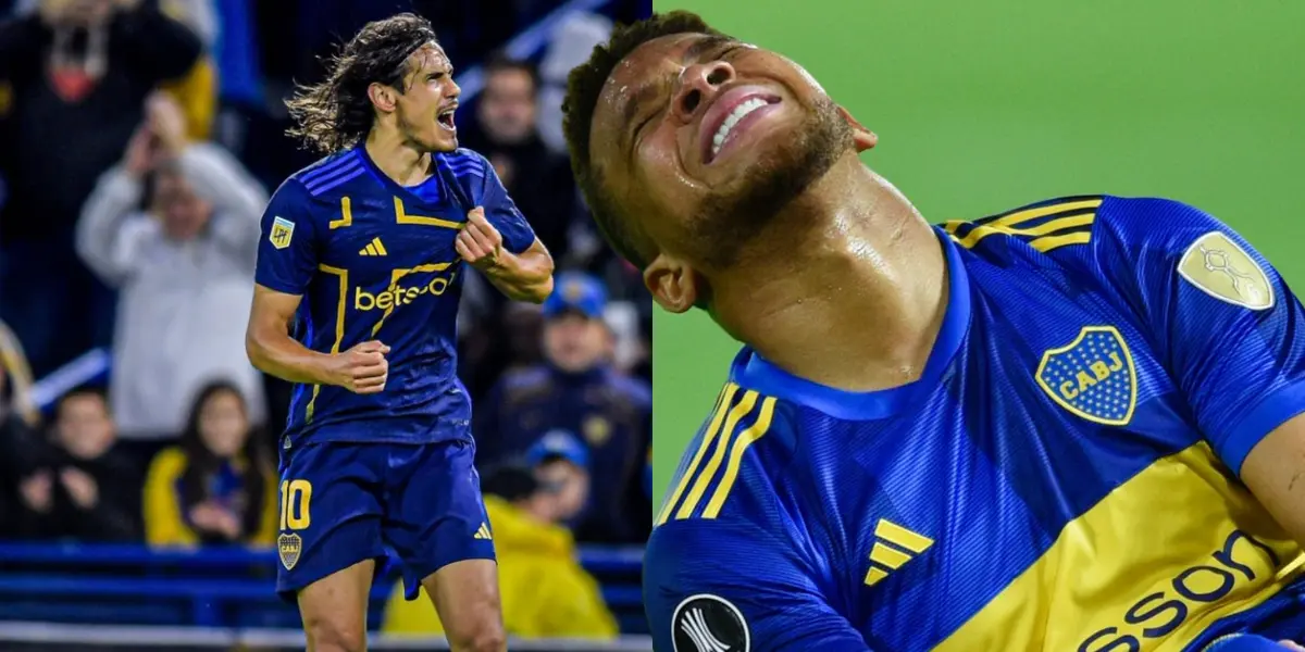 Cavani junto a Fabra en Boca.