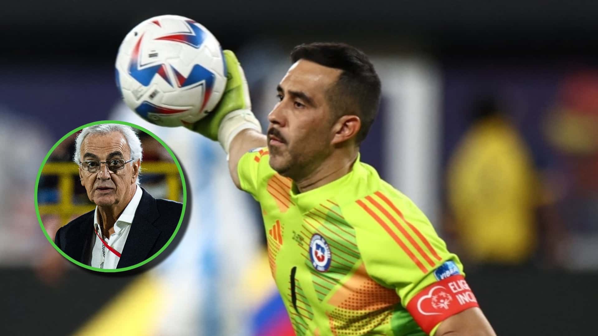 Claudio Bravo atajando vs Argentina.