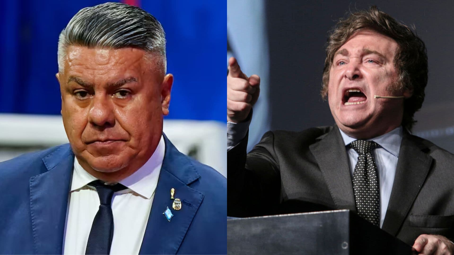 Claudio Tapia y Javier Milei.