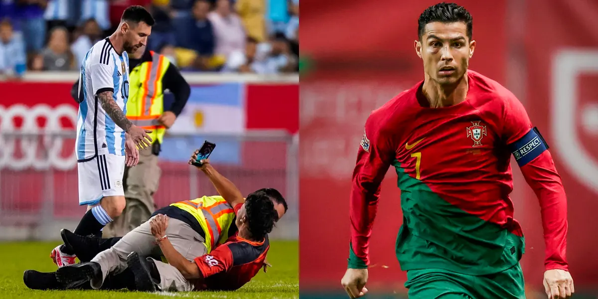 Con su tanto de tiro libre ante Jamaica, el capitán de la Albiceleste amplió la distancia del delantero portugués