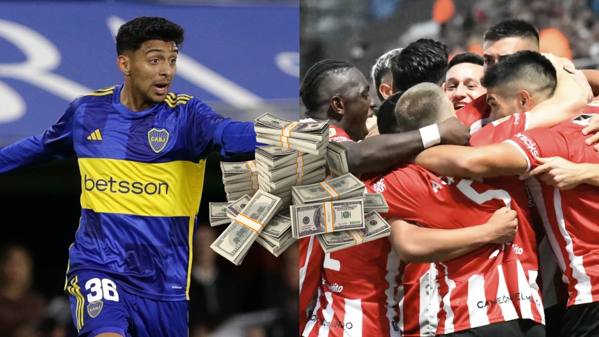 Cristian Medina y el plantel de Estudiantes de La Plata