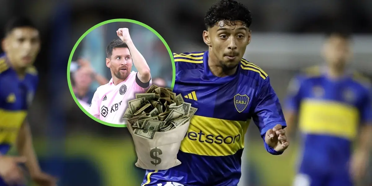 Cristian Medina y Lionel Messi.