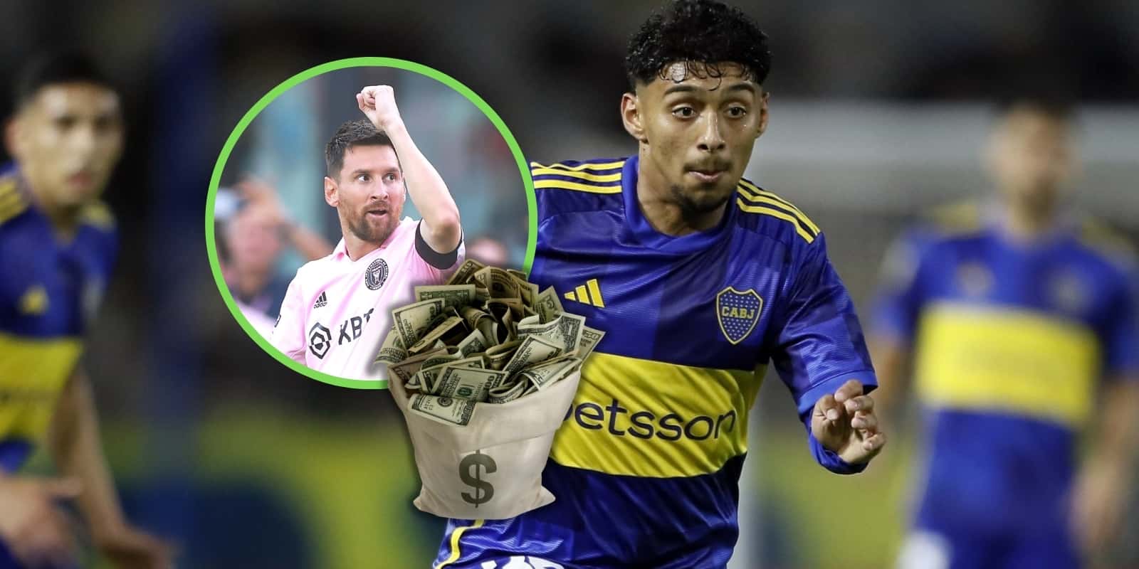 Cristian Medina y Lionel Messi.
