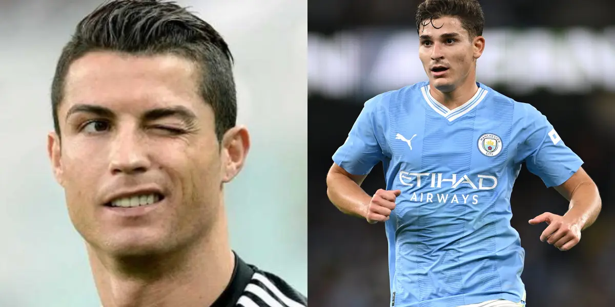 Cristiano le mandó un guiño a Julián Álvarez y todo el Manchester City