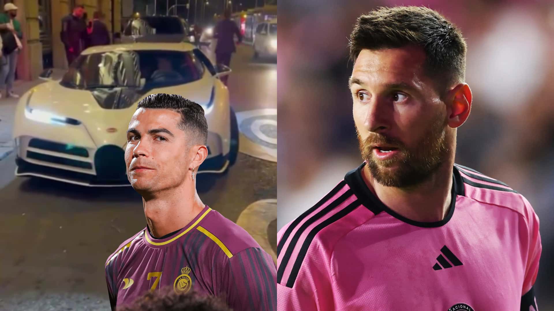 Cristiano se mostró con un Bugatti: ¿Qué auto usa Messi?