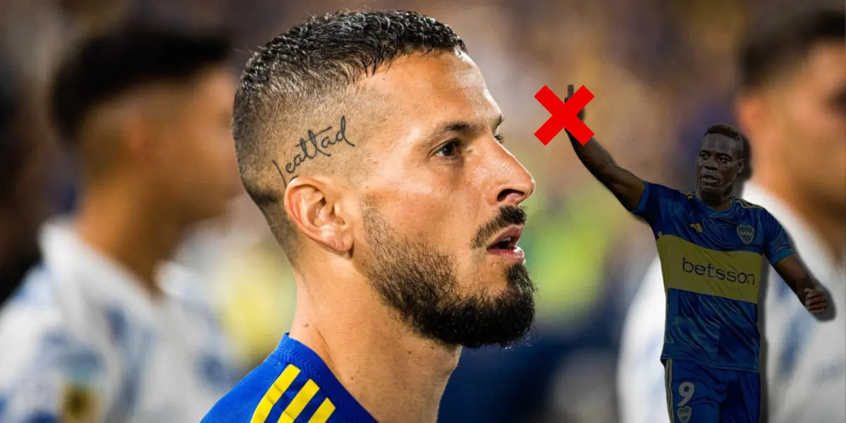 Darío Benedetto con la camiseta de Boca, luciendo el tatuaje que dice 'Lealtad'.