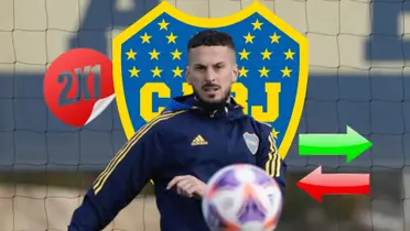 Darío Benedetto en un entrenamiento de Boca.