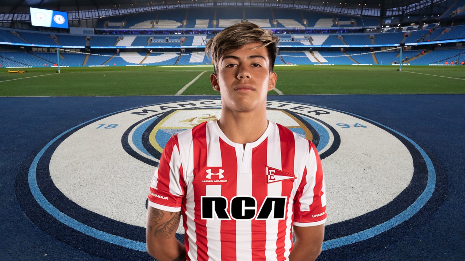 Darío Sarmiento con la camiseta de Estudiantes de La Plata