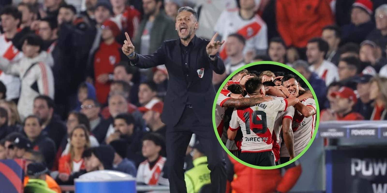 Demichelis en el partido de River contra Nacional.