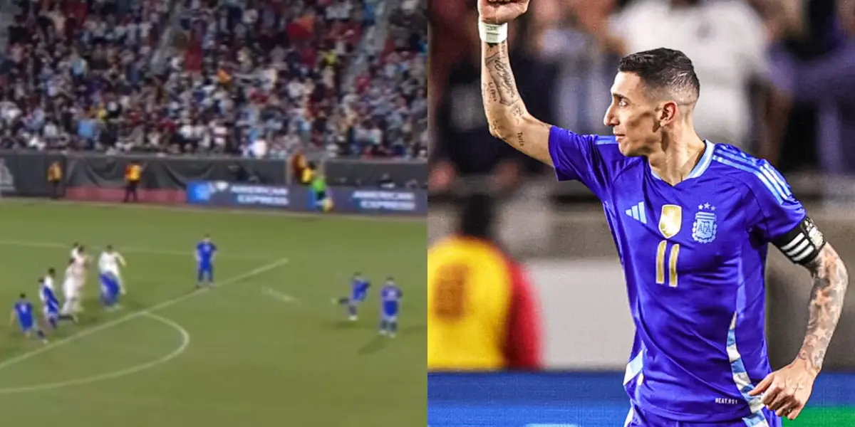 Di María convirtió un golazo de tiro libre