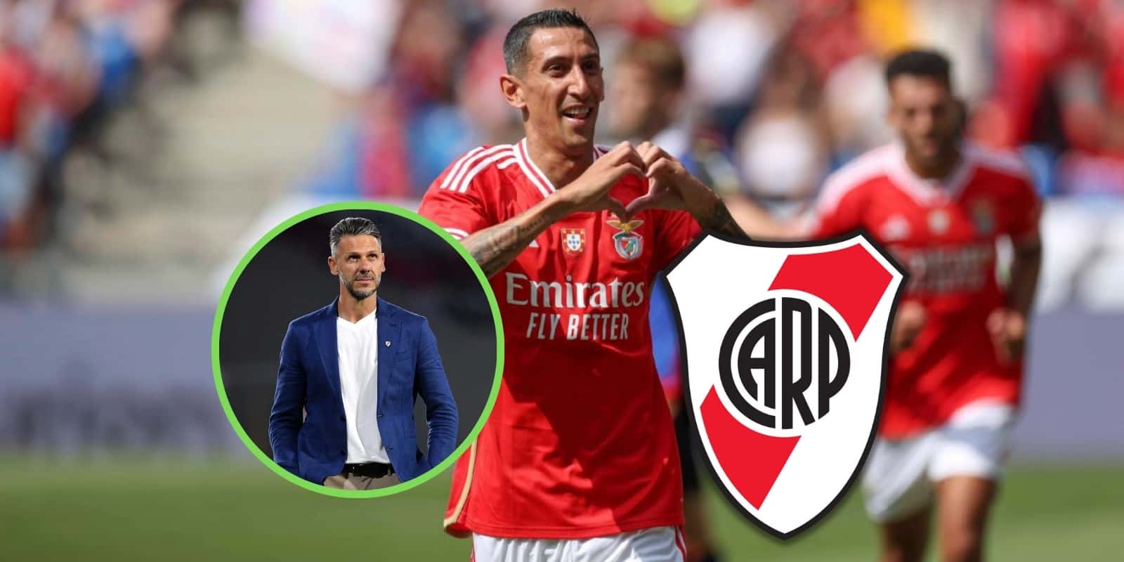 Di María junto a Demichelis.