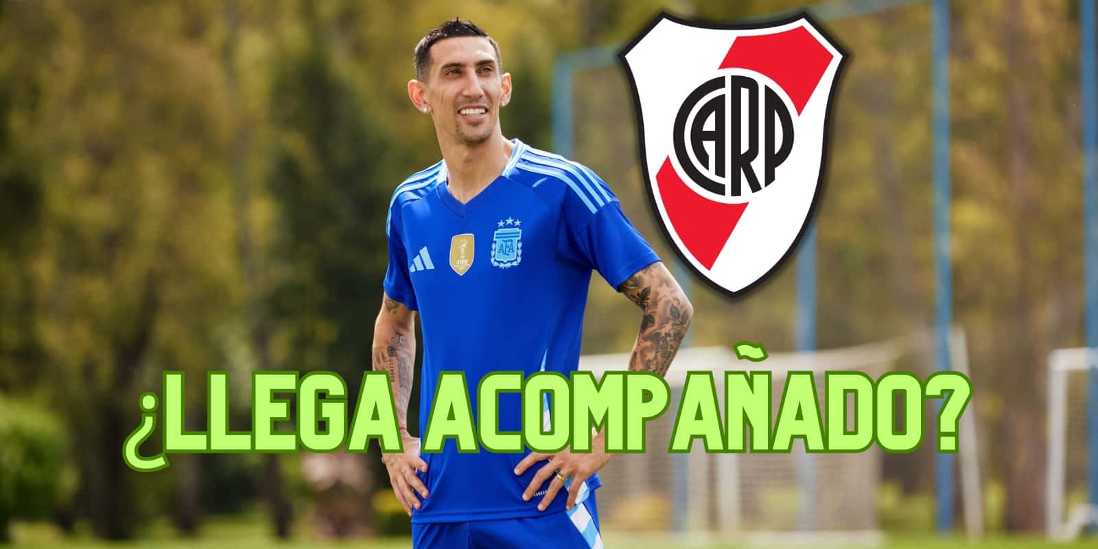 Di María y el escudo de River.