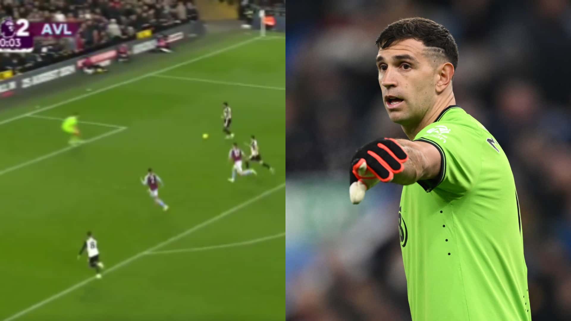 Dibu Martínez salvó al Aston Villa