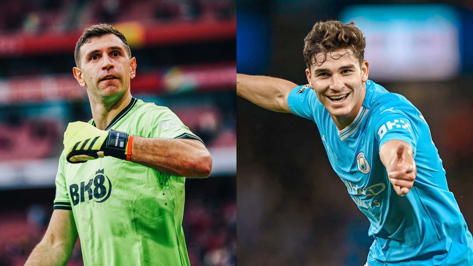 Dibu Martínez y Julián Álvarez