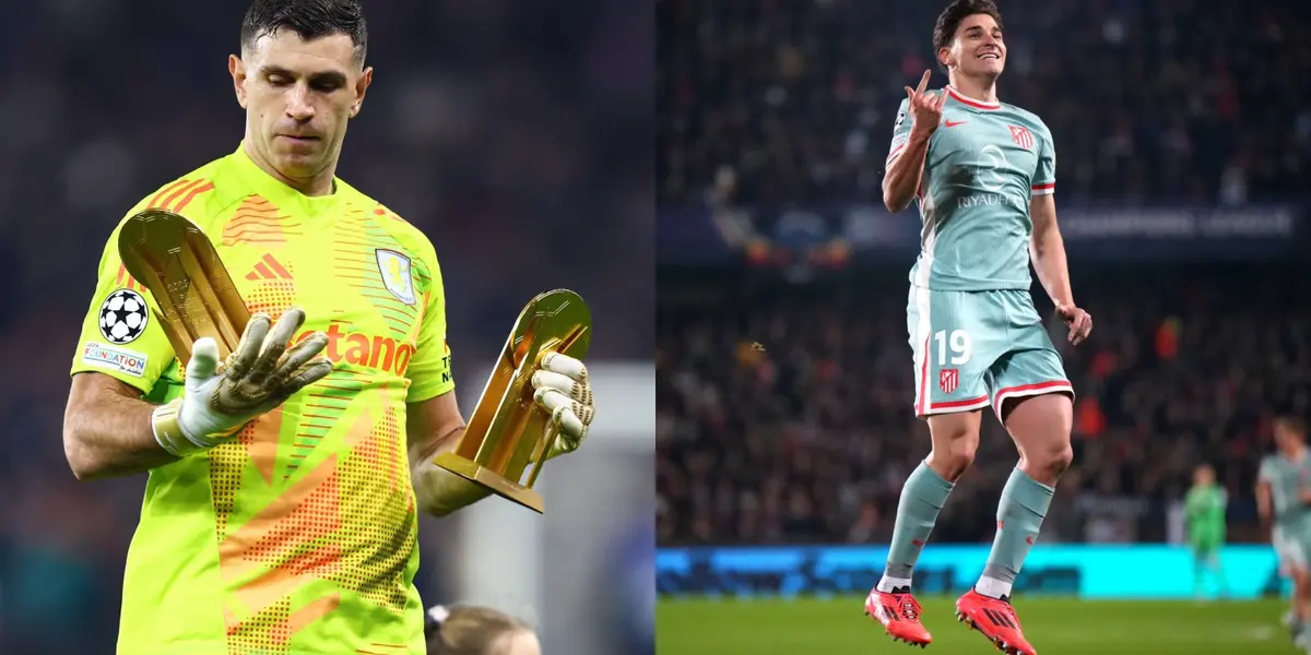 Dibu Martínez y Julián Álvarez