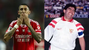 Diego Armando Maradona y Ángel Di María.