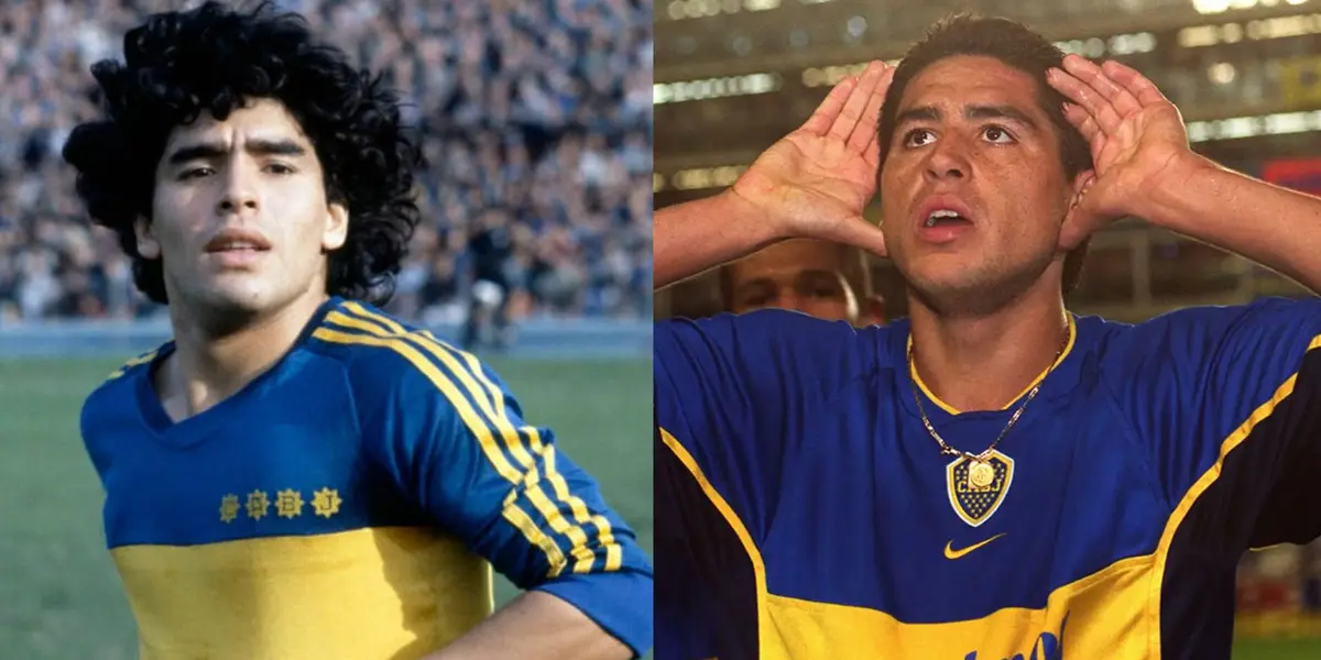 Diego Maradona y Juan Román Riquelme.