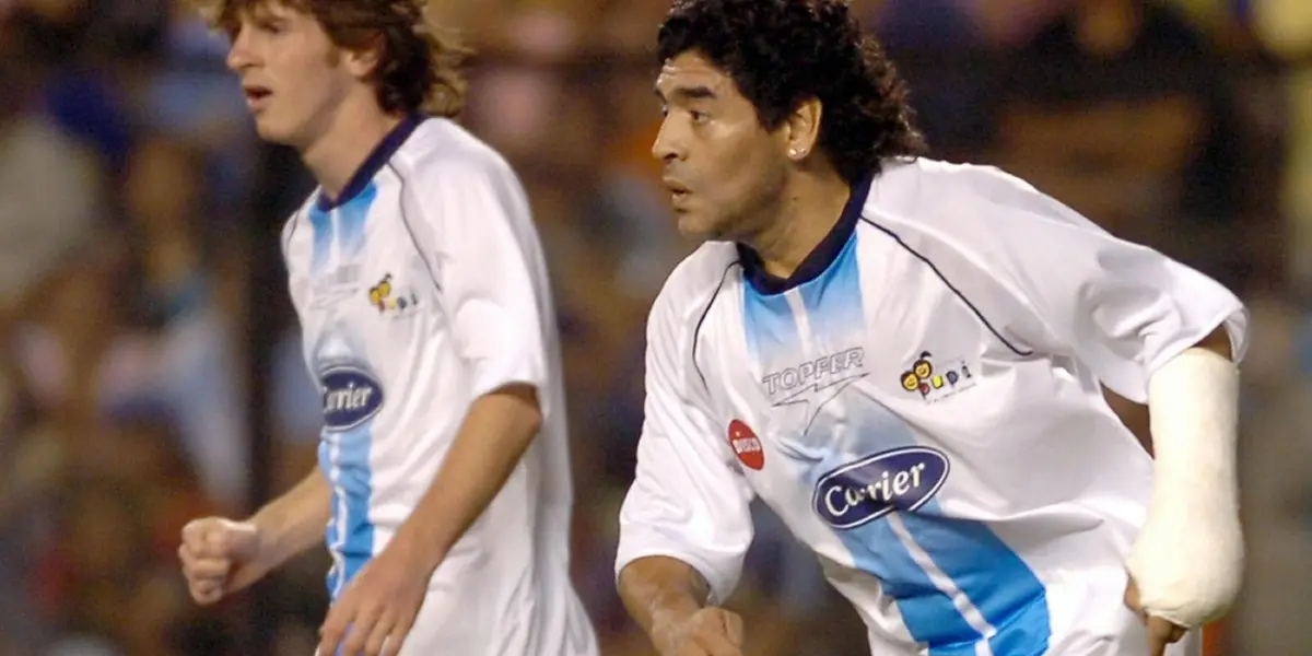 Diego Maradona y Lionel Messi, a pesar de ser de diferentes épocas, pudieron compartir una cancha por una vez en la historia.