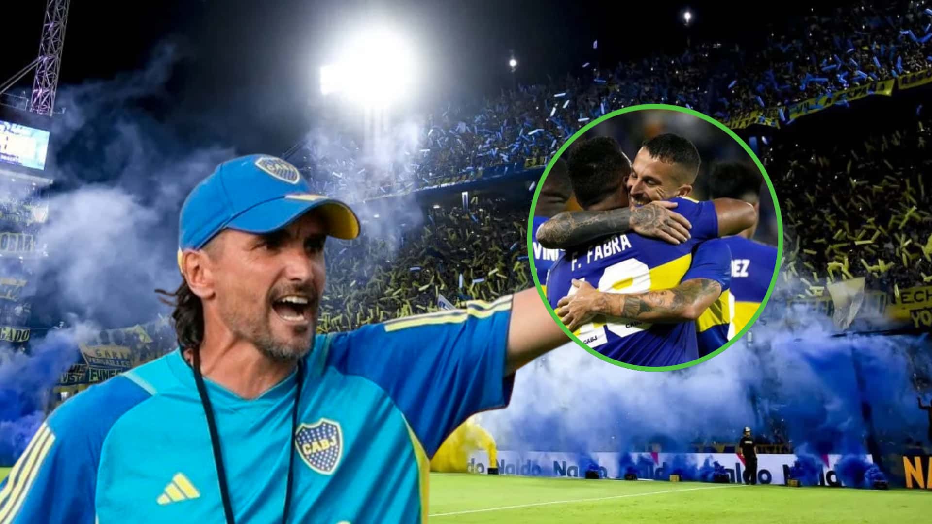 Diego Martínez dando indicaciones en Boca.