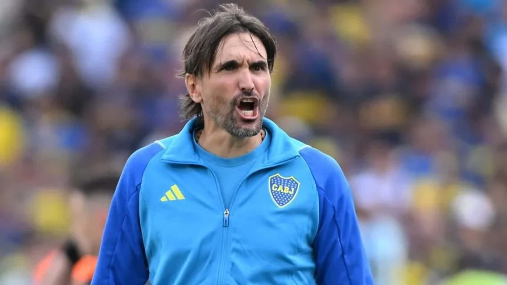Diego Martínez durante un partido de Boca.