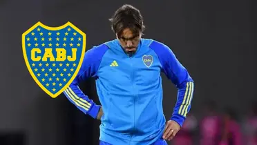 Diego Martínez durante un partido de Boca.
