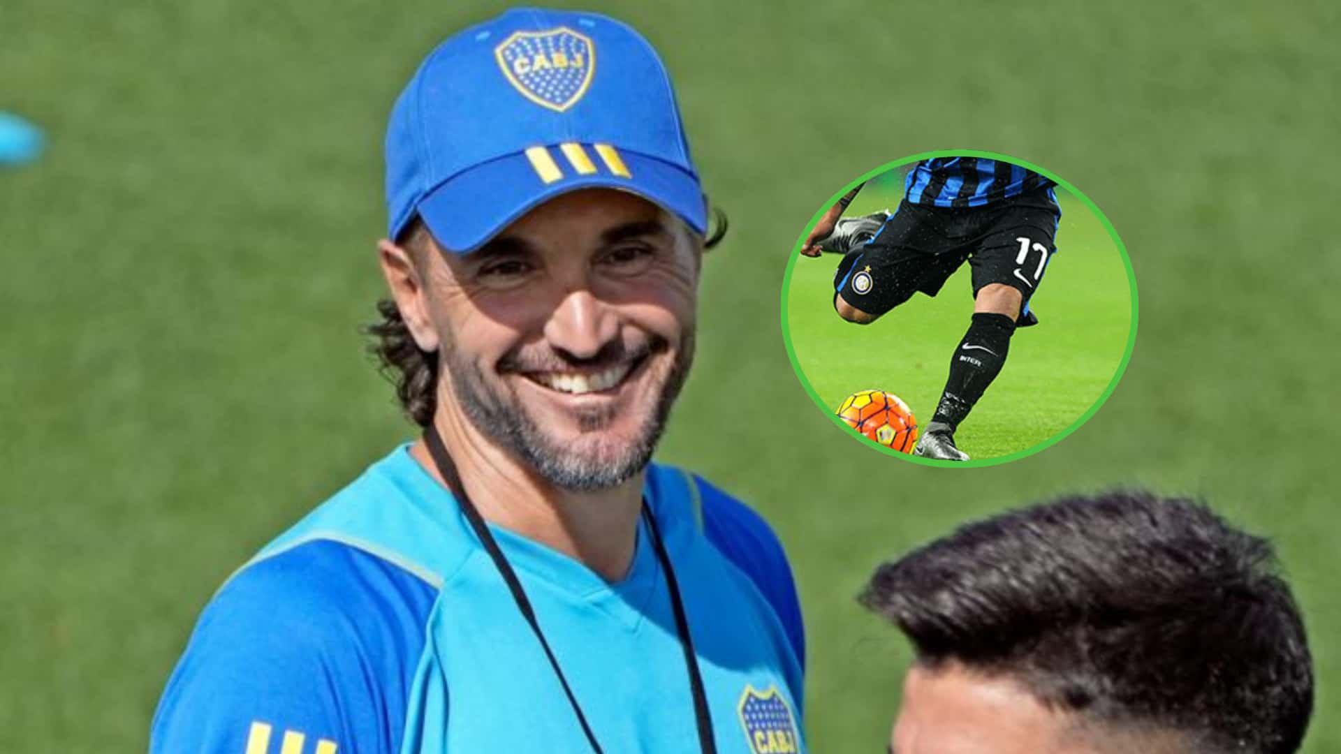 Diego Martínez sonríe en una práctica de Boca.