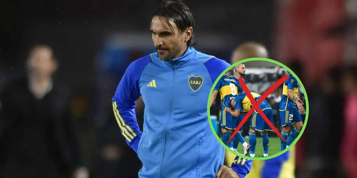 Diego Martínez y Boca decepcionado.