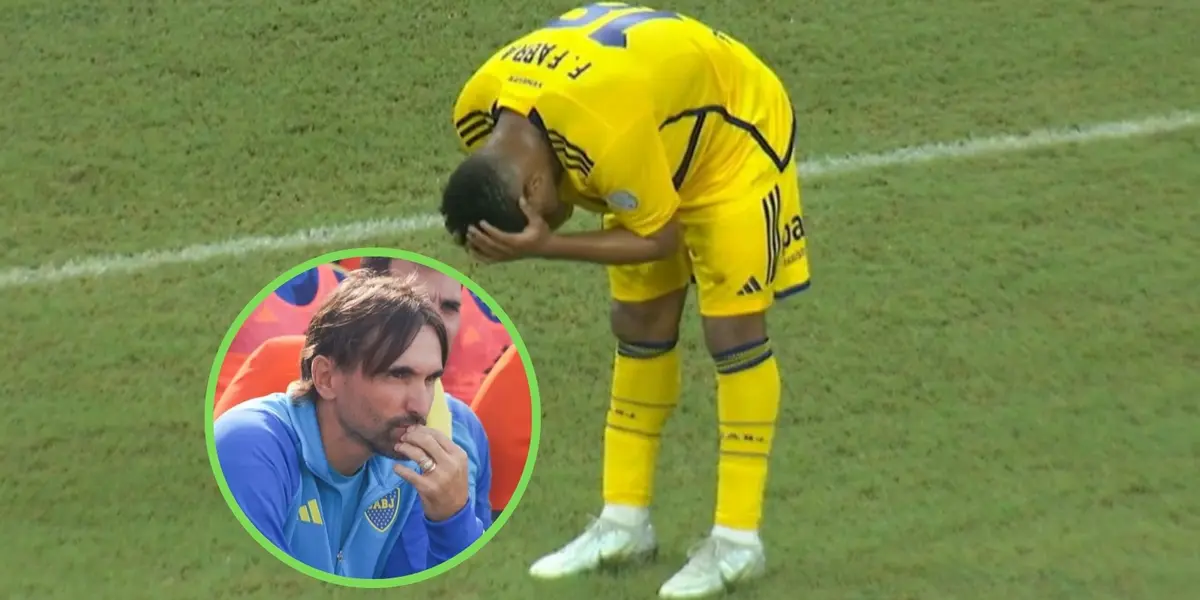 Diego Martínez y Frank Fabra, que se lamenta por una molestia.