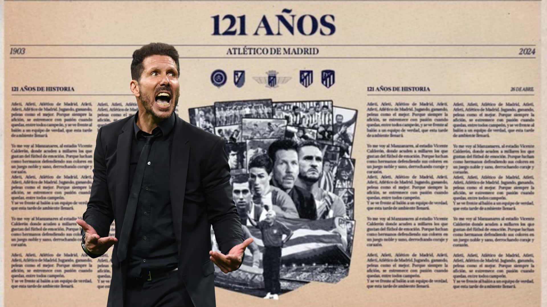Diego Simeone arenga como entrenador del Atlético de Madrid
