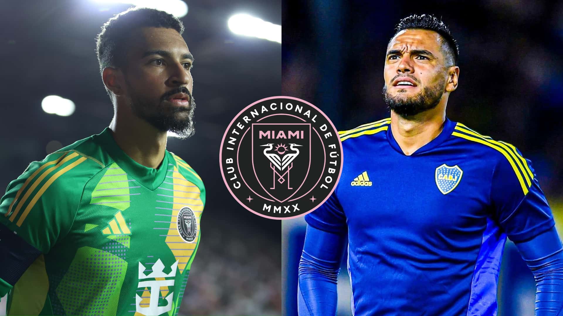 Drake Callender en el partido contra Monterrey y Sergio Romero con la indumentaria de Boca