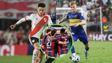 Echeverri y Valentini junto al plantel de San Lorenzo.