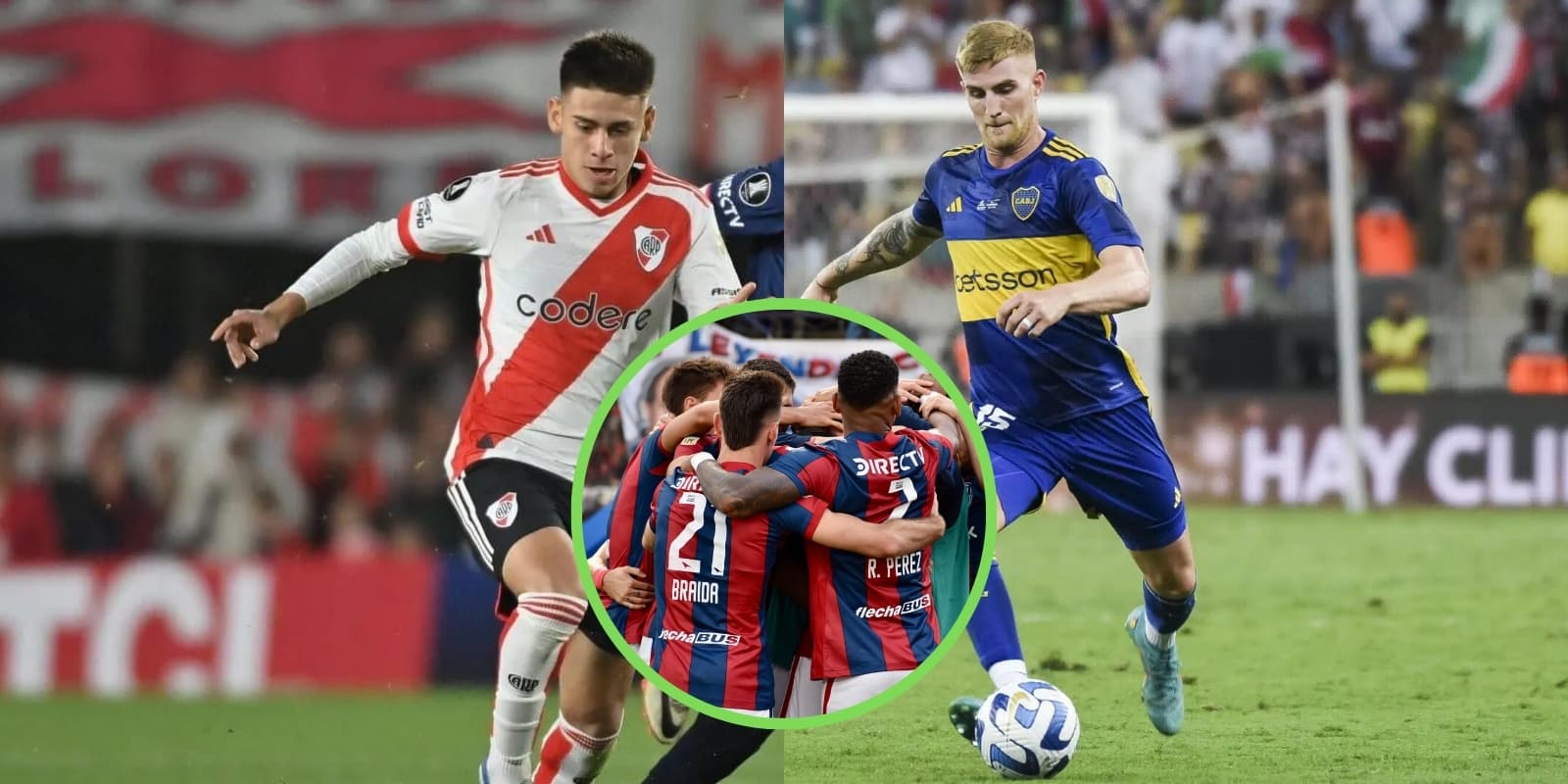 Echeverri y Valentini junto al plantel de San Lorenzo.