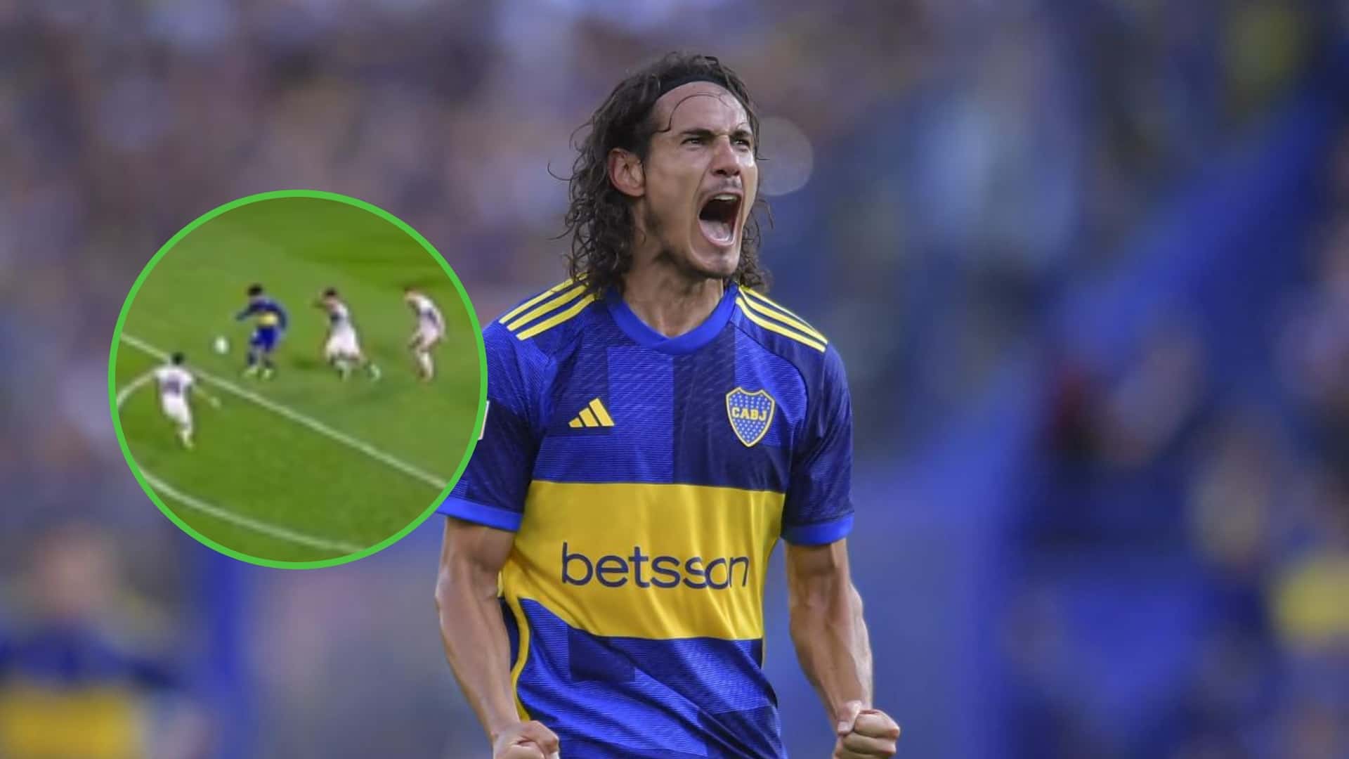 Edinson Cavani grita su gol en Boca.