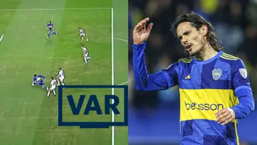 Edinson Cavani muestra su fastidio durante un partido de Boca Juniors.