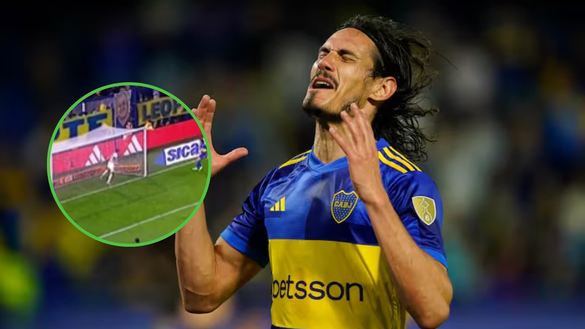 Edinson Cavani se lamenta en Boca.