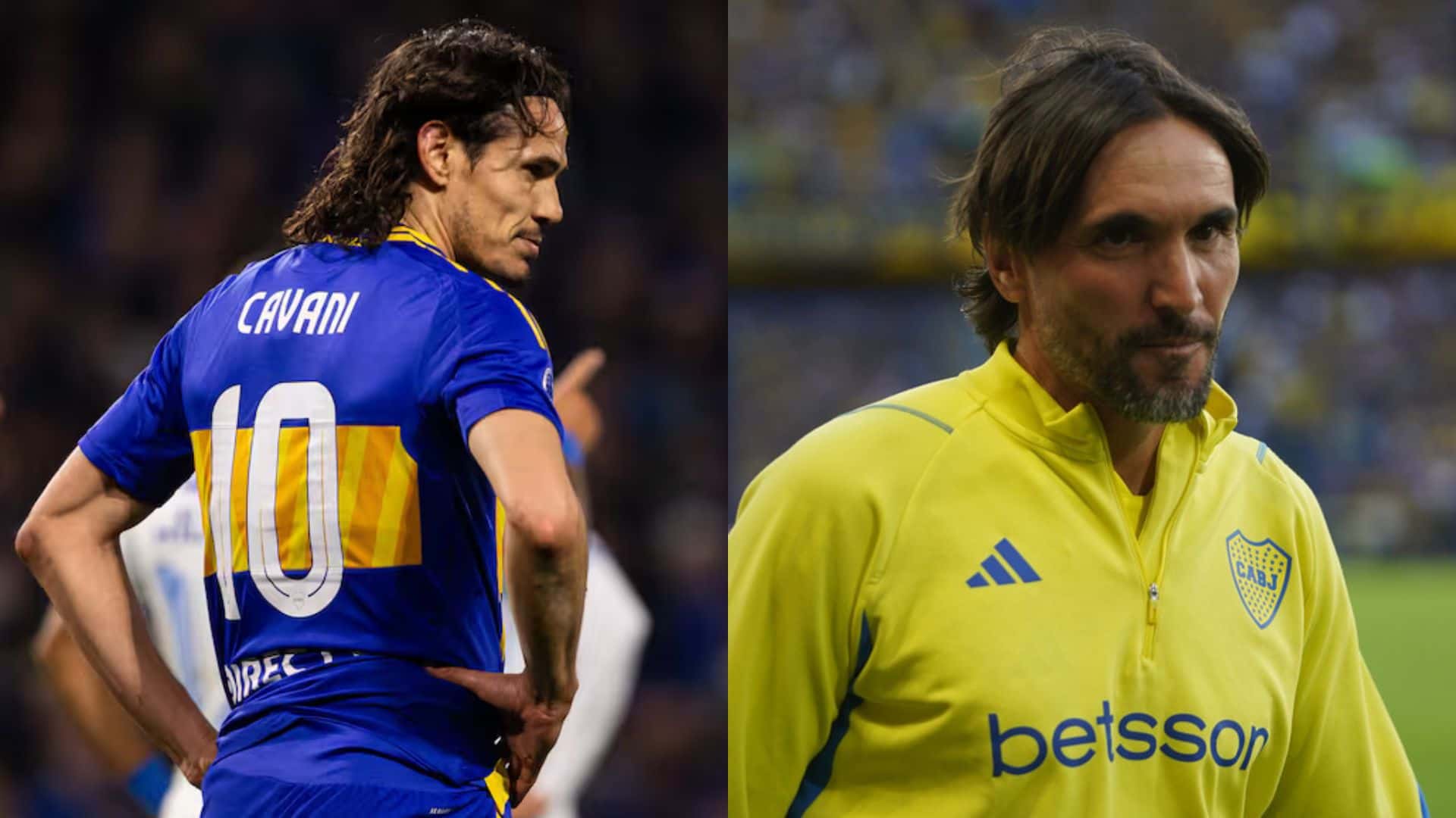 Edinson Cavani y Marcelo Gallardo.