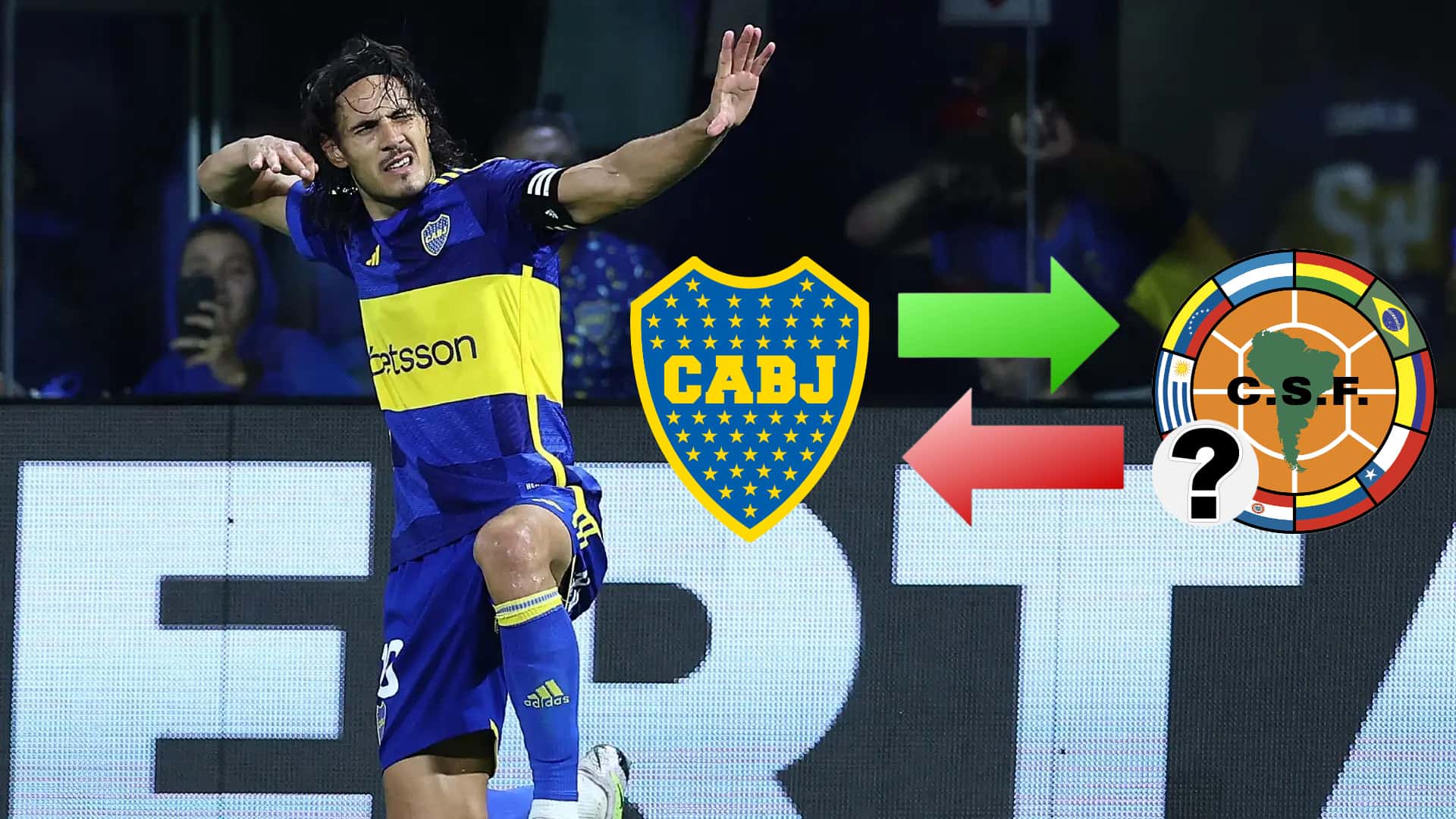 Edisnson Cavani hace su clásico festejo tras un gol en Boca (2024).