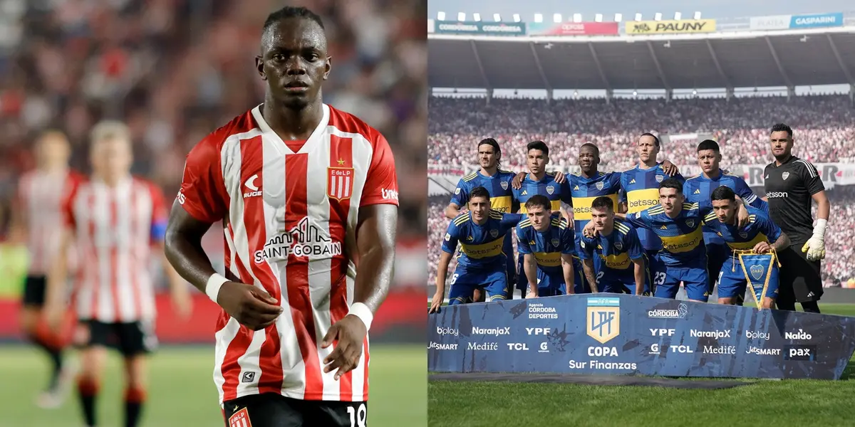 Edwuin Cetré y los jugadores de Boca.