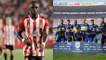 Edwuin Cetré y los jugadores de Boca.