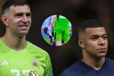 El arquero argentino tuvo un fuerte gesto con el francés en el último penal