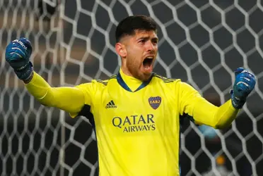 El arquero de Boca Juniors lució un curioso look durante la práctica liderada por Miguel Ángel Russo.