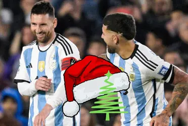 El astro argentino pasó las vísperas de Noche Buena con su familia rosarina, como es costumbre.