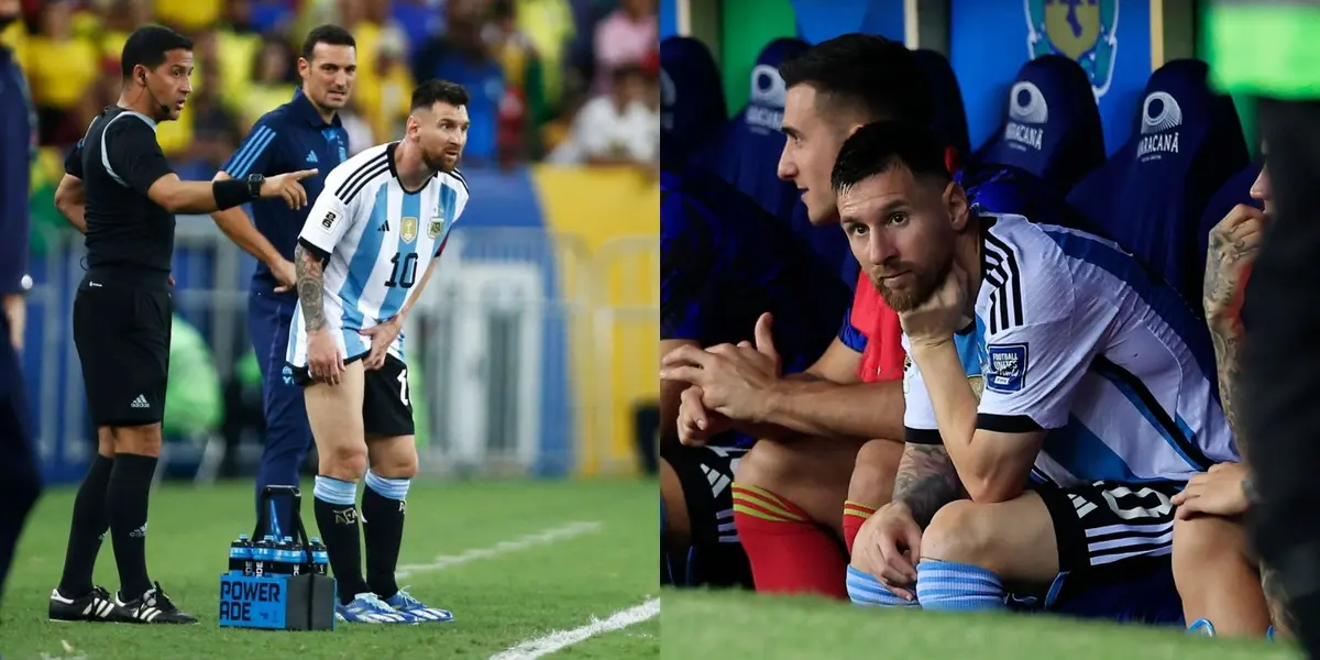 El capitán argentino evidenció molestias desde el primer tiempo y terminó saliendo en el complemento.