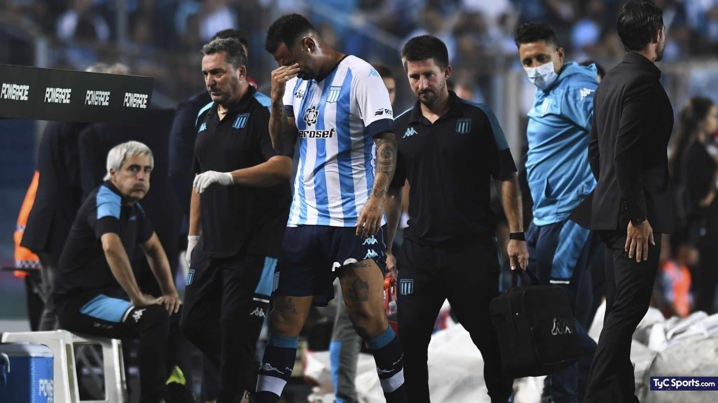El colombiano se retiró lesionado en el triunfo de Racing ante Talleres en Avellaneda.