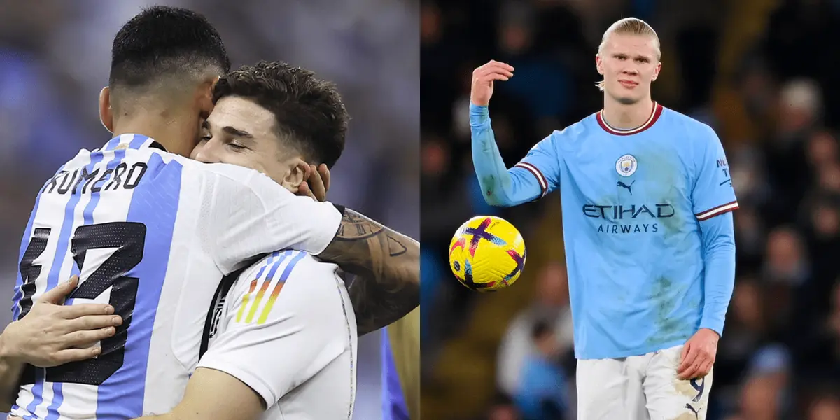 El defensor argentino reclamó al noruego tras una acción en el área del Tottenham