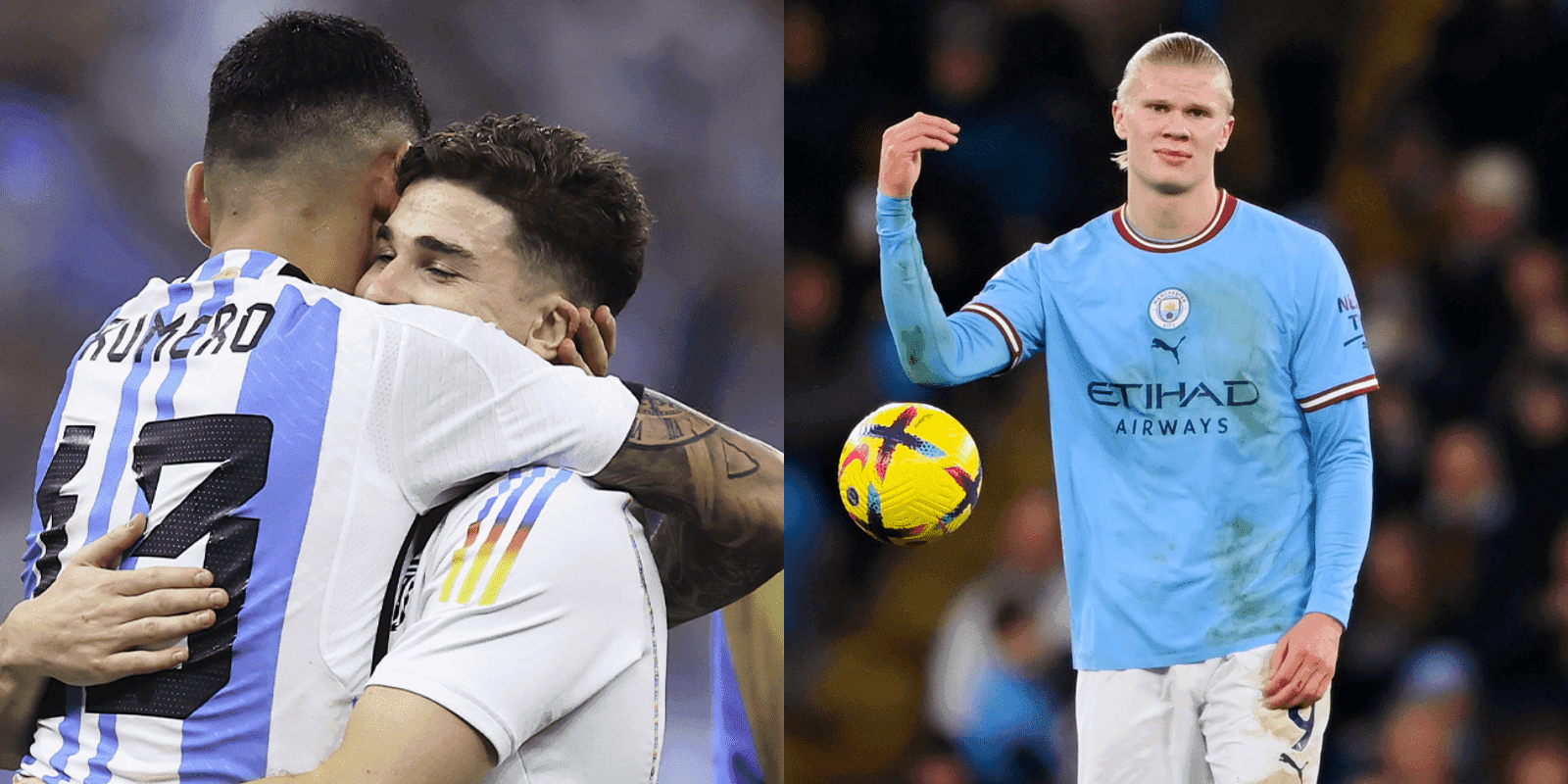 El defensor argentino reclamó al noruego tras una acción en el área del Tottenham