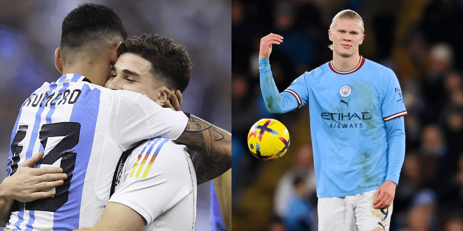 El defensor argentino reclamó al noruego tras una acción en el área del Tottenham