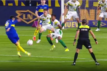 El defensor del Xeneize improvisó una rabona, al igual que en el Mundial de 2014.