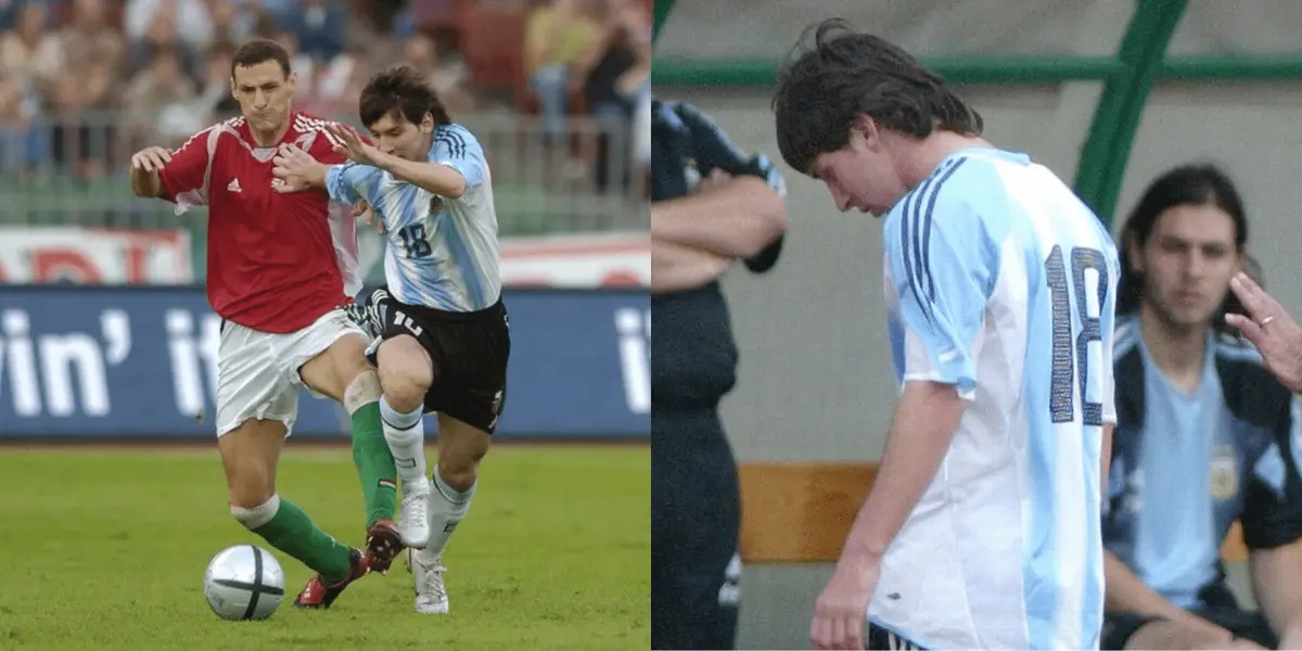 El defensor es recordado por ser el protagonista de la expulsión de la Pulga en su debut con la selección absoluta